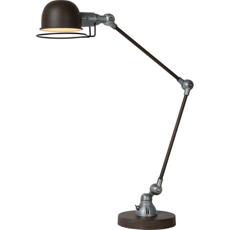 Lampe de bureau Lucide Honore E14 25W noir/brun (1/5)
