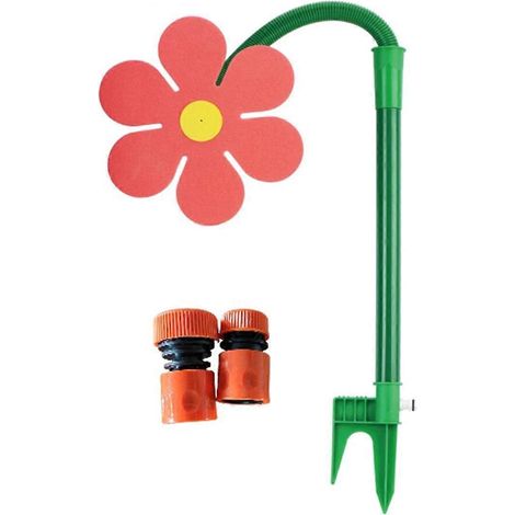 Arroseur rotatif rouge en forme de fleur (1/5)