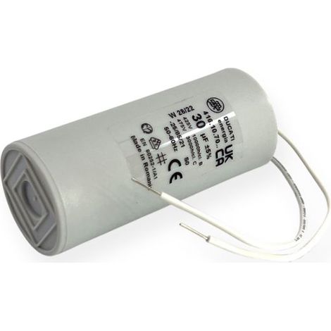 Ducati Energia – Condensateur permanent 30µF à fils – Ø40x92mm – Fond plat pour moteur monophasé et pompe à eau – Homologué VDE EN60252-1