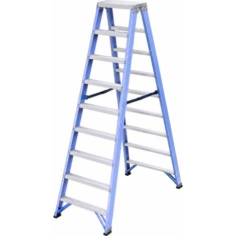Escalera Tijera Doble Acceso de Aluminio T-DAX de 9 Peldaños por cada lado (1/5)