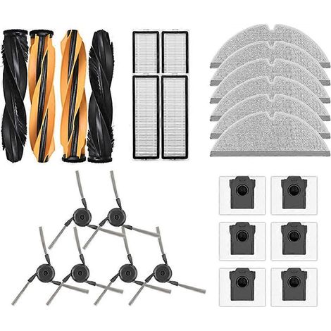 Pièces détachées pour aspirateur Dreame D20 Pro Plus / Dreame D20 Pro : brosse principale, chiffon de nettoyage, filtre HEPA et accessoires.