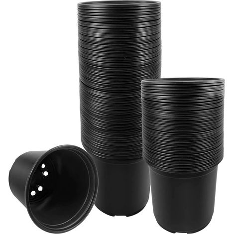 FLITI 100 Blumentöpfe mit Abflusslöchern 10,2 cm Blumentopf für drinnen und draußen, Garten, Hof, Balkon, Gewächshaus, Zuhause (1/4)