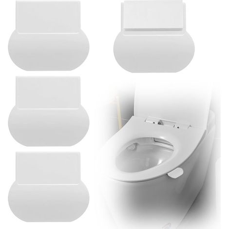 Lève-Couvercle de Toilette, 4 Paires d'outils Auto-adhésifs pour Lever Le Couvercle du siège de Toilette, pour la Salle de Bain, la Maison, Le Voyage, Le Bureau et l'hôtel (Blanc)