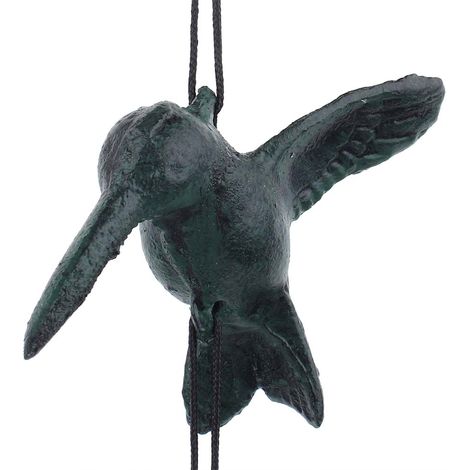 Hängendes Windspiel aus Metall in Vogelform, Dekoration für Haus, Garten oder Hof (grün) (1/5)