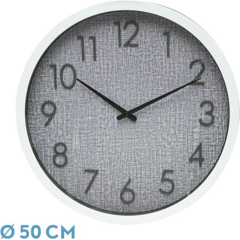 Orologio da parete HIGUERON bianco grigio 50x50x2 cm movimento continuo (1/4)
