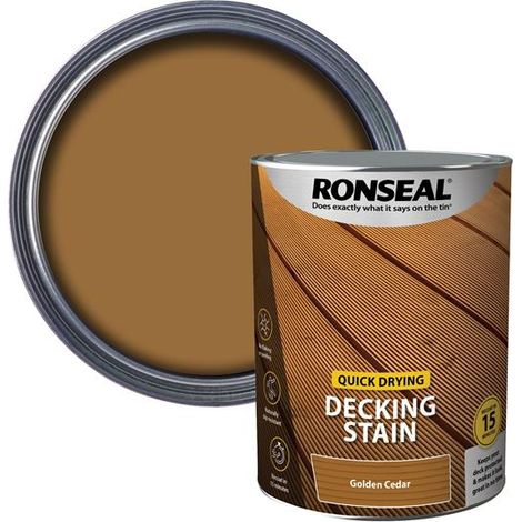 Ronseal Quick Drying Decking Stain Golden Cedar 5 litre (1/3)