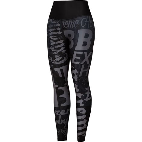 Leggings de sport pour femmes, lettres L bleues