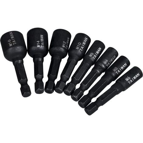 Sollbry 8Pcs Adaptateur Douille de Taraud à 1/4\\Aec (1/5)