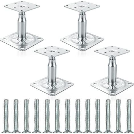 Juego de 4 soportes ajustables de acero galvanizado para postes de 100-150 mm – Fijación rápida para hormigón y asfalto – Uso profesional