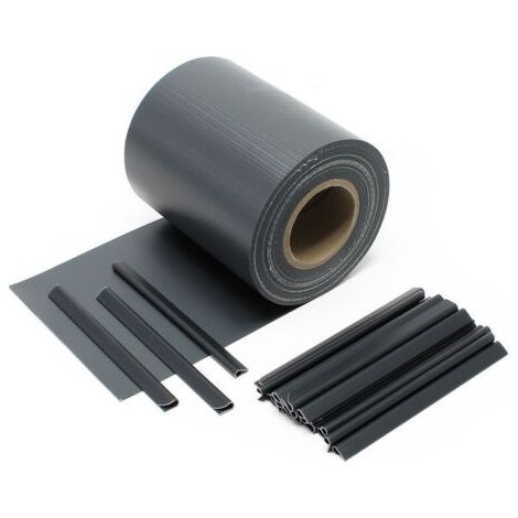 Wiltec Brise-vue en rouleau – anthracite – 35 m x 19 cm – en PVC 450 g/m² – avec 20 clips – Protection visuelle Pare-vue extérieur pour Clôture Jardin Terrasse (1/4)