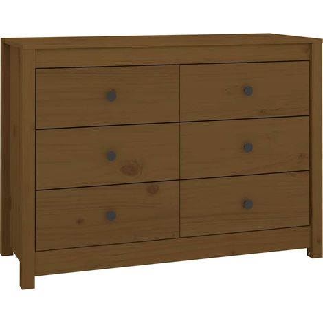 Armoire latérale Bibliothèque Design moderne, Armoire Etagère de rangement, Marron Miel 100x40x72 cm Bois de pin massif OIB2609E (1/5)