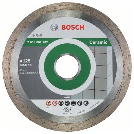 Disque à tronçonner diamanté standard for ceramic - Diametre : 125 mm - Alesage : 22,23 - BOSCH