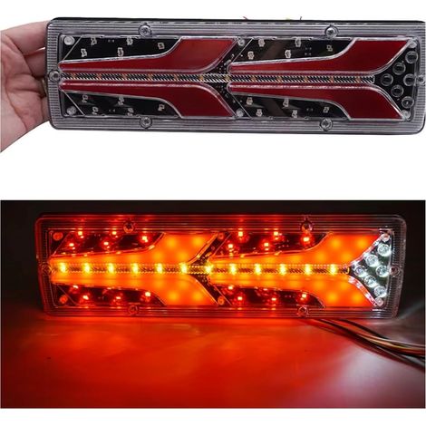 Applicable Ensemble Feu Arrière Lot de 2 feux arrière LED 30 cm 12-24 V pour camion feux arrière indicateur freinage lampe signalisation remorque caravane camion tracteur camping-car Feu Arrière(2PCS 
