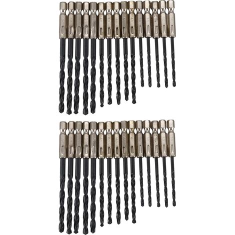 30 Pcs Ensemble de Forets Enrobes de Titane A Haute Vitesse En Acier de A Tige Hexagonale de la Longuer de 3 4 5 mm (1/5)