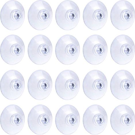 Lot de 20 Ventouses Transparentes 3cm PVC Souple Charge 1,4kg Surfaces Lisses Non Poreuses (1/5)