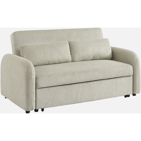 Divano letto arrotondato velluto a coste, 2 posti (1/5)