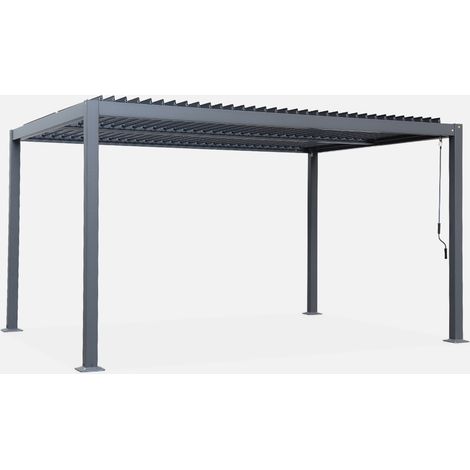 Pérgola bioclimática 3x4m de aluminio y acero con lamas orientables