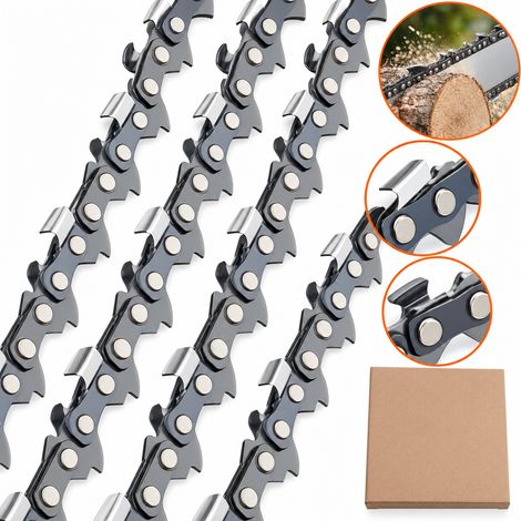 Lot de 4 Chaînes de Tronçonneuse 35 cm – Pas 3/8" LP, Jauge 1,3 mm – Chaînes de Rechange pour Tronçonneuse