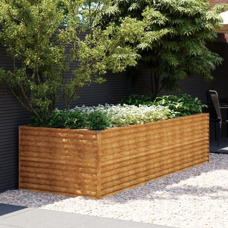 Jardinière Relief Acier Corten 290 X 100 X 69 cm. Aspect Rouille, Très tendance. Jardin, Patio, Balcon (1/5)