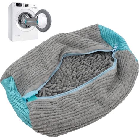 Sac de nettoyage pour baskets – Sac à chaussures zippé pour machine à laver, protection de chaussures et de vêtements, kit de nettoyage parfait pour baskets (gris, 1 pièce) (1/5)