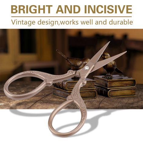 Ciseaux de couture vintage en acier inoxydable - Outils de coupe classiques et de bricolage (1) (1/5)
