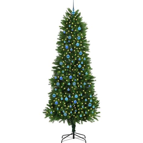 Sapin de Noël,Arbre de Noël avec 300 LED avec support Vert 240 cm PE CFW70244 (1/5)