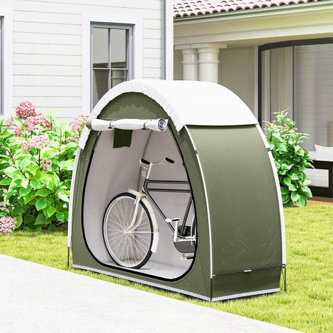 Abri de vélo portable 200x80x170cm, pour 2 vélos, imperméable, sac transport, vert