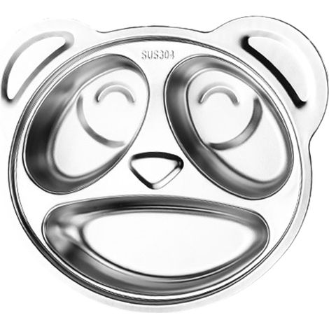 Edelstahlplatte mit Tiermotiven, rostfrei, unterteiltes Tablett, sicher für Kleinkinder und Kinder, BPA-frei