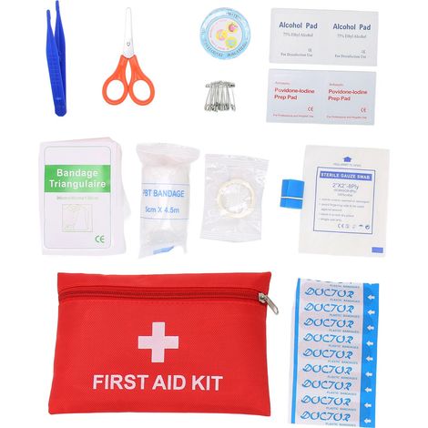 Trousse de secours 14 pièces, sac de secours portable pour la maison, les voyages, le camping et les activités de plein air (1/5)