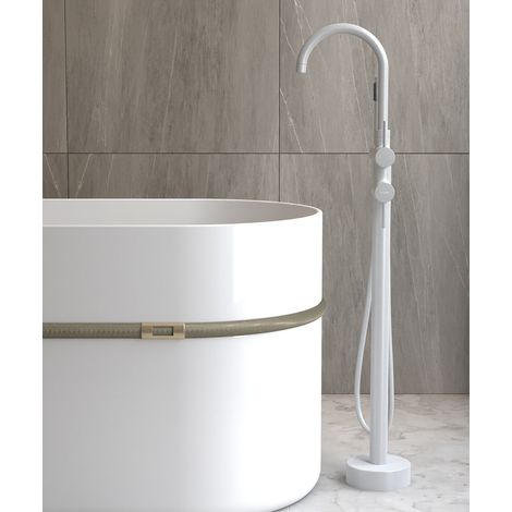 Robinet mitigeur bain-douche sur pied Blanc - Corbeau