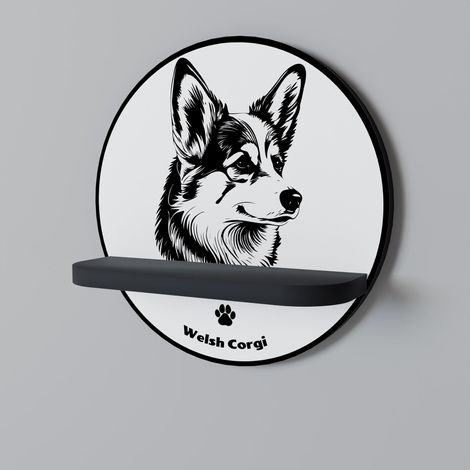 WELSH CORGI PEMBROKE Rundes Regal Schwarz (1/5)