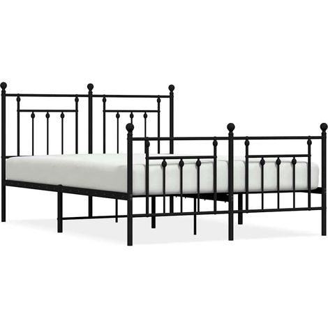 Maison Exclusive - Giroletto con Testiera e Pediera Metallo Nero 140x200 cm (1/5)