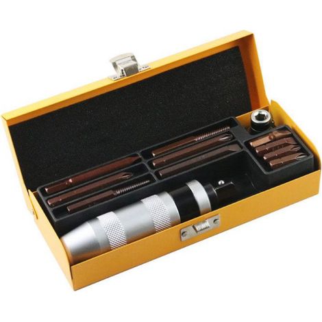 Tournevis A Frapper - 12 Pièces Avec Embout 1/2 Pouces Et 11 Mèches - Pour Vis Rouillées Ou Coincées - Kit Complet