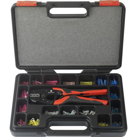 TOOLCRAFT HJ540168BC-A1A5 TO-7104990 Crimpzangen-Set 168teilig Schrumpfverbinder, Pressverbinder 0.5 (1/5)