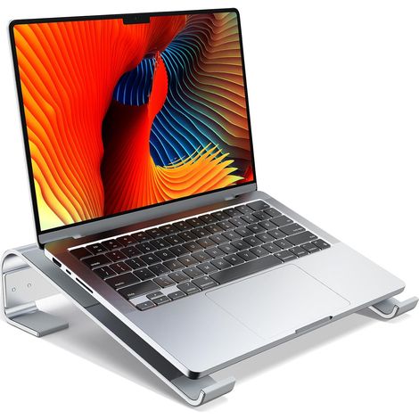 Support ergonomique pour ordinateur portable : meilleure posture et ventilation, compatible avec les ordinateurs portables de 10 à 17,3 pouces, portable et stable, hauteur réglable pour un confort vis (1/5)