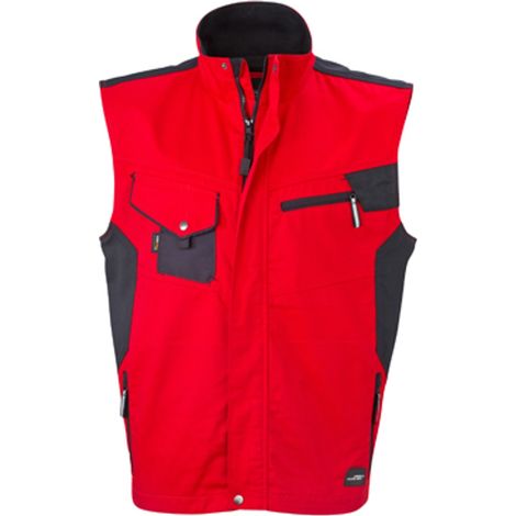 James & Nicholson Workwear Weste JN822 Gr. M red/black (1/2)