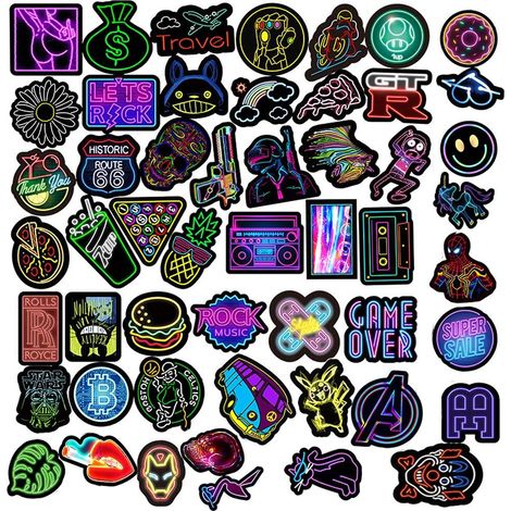 Stickers Autocollants, Lot Autocollant Graffiti Vinyle Stickers Déco pour Ordinateur Portable, Valises, Moto, Skateboard, Voiture, Snowboard, Bagages Autocollants Bomb… (1/4)