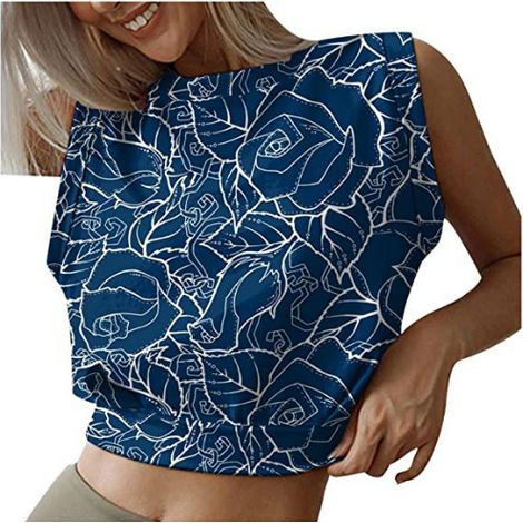 Crop top femme sans manches, débardeur de sport fitness, haut yoga respirant, t-shirt running été, top musculation gym, vêtement d'entraînement femme, débardeur coupe ventre nu, maillot sportif sans m (1/2)