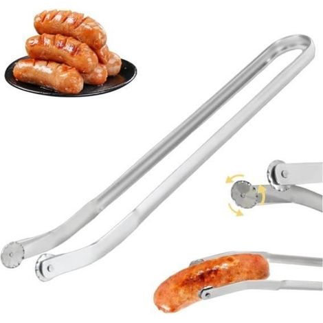 Pinze per barbecue - sh - Pinze lunghe per salsicce - Acciaio inossidabile - 38 cm - Utensile essenziale (1/4)