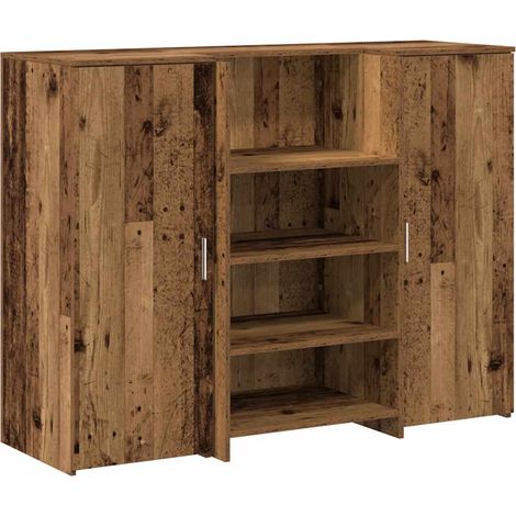 Bureau，Table de travail，Table d'étude de réception vieux bois 135x50x103,5cm bois d'ingénierie CFW53939 (1/5)