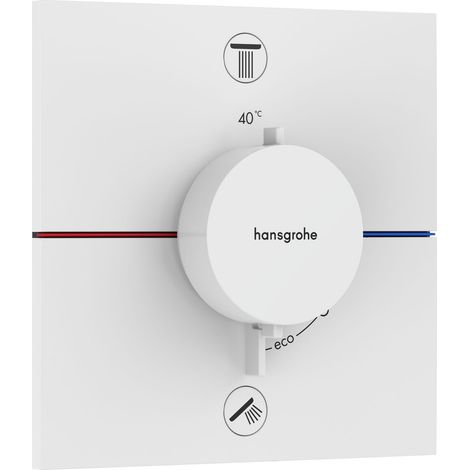Hansgrohe ShowerSelect Comfort E - Grifo termostático empotrado, para 2 aparatos, blanco mate 15578700 (1/2)