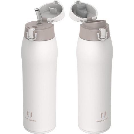 Trinkflasche Edelstahl Auslaufsicher BPAFrei 500ml 950 ml M- Beige (1/5)