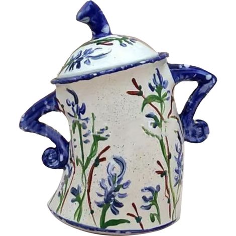 Pot de rangement ludique en résine, style pot/tasse, décoration de bureau, bleu foncé, pour la cuisine et les fêtes. (1/5)