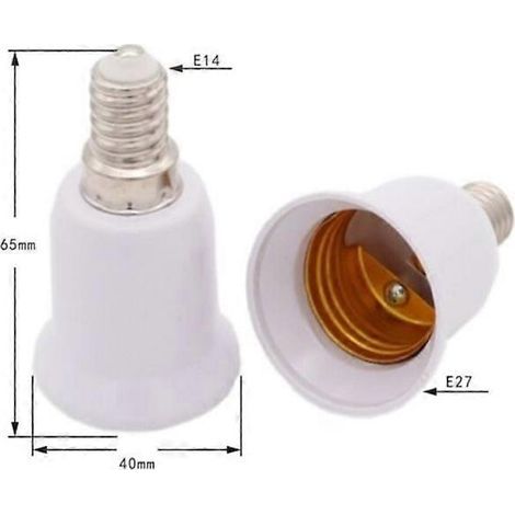 Adaptateur de douille - Convertisseur de douille E14 vers E27 - Douille à culot E27 - Adaptateur pour lampe halogène/LED (lot de 4) (1/4)