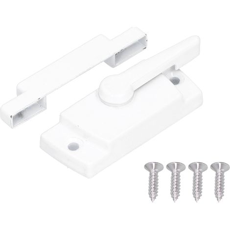Verrou de fenêtre carré en alliage de zinc blanc inoxydable multifonctionnel et robuste pour la maison ou le bureau (1/5)