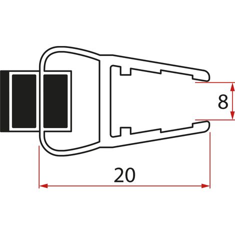 Jeu de joint magnétique pour verre 8mm et 3M, 2000mm (1/3)