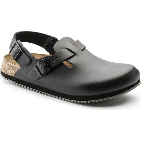 Sabot Tokio Super Grip, cuir naturel, noir