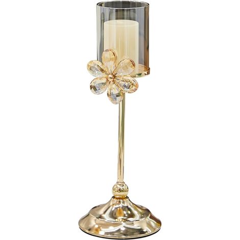 Bougeoir décoratif en Cristal à Base Ronde, candélabre, bougeoir à Fleurs, Design cannelé, pour décoration de la Maison (1/4)