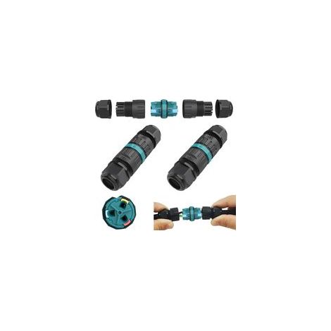 (2pcs) Connecteur de câble extérieur de boîte de jonction étanche, Connexion de câble extérieur de Manchon étanche IP68 pour Un A.W.G: 20-13, pour câbles d'amarrage 2 broches / 3 broches (1/5)