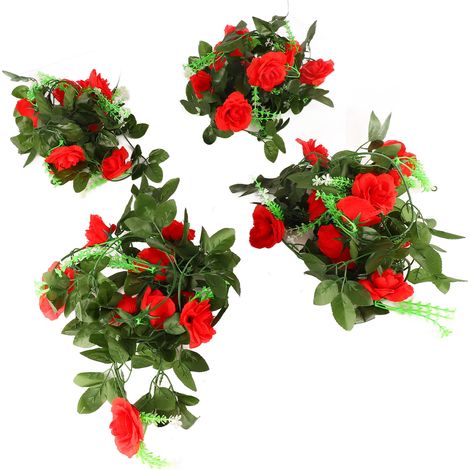 Guirlandes de fleurs artificielles en soie de haute qualité, idéales pour la décoration de chambres, de murs ou de fêtes. (1/5)